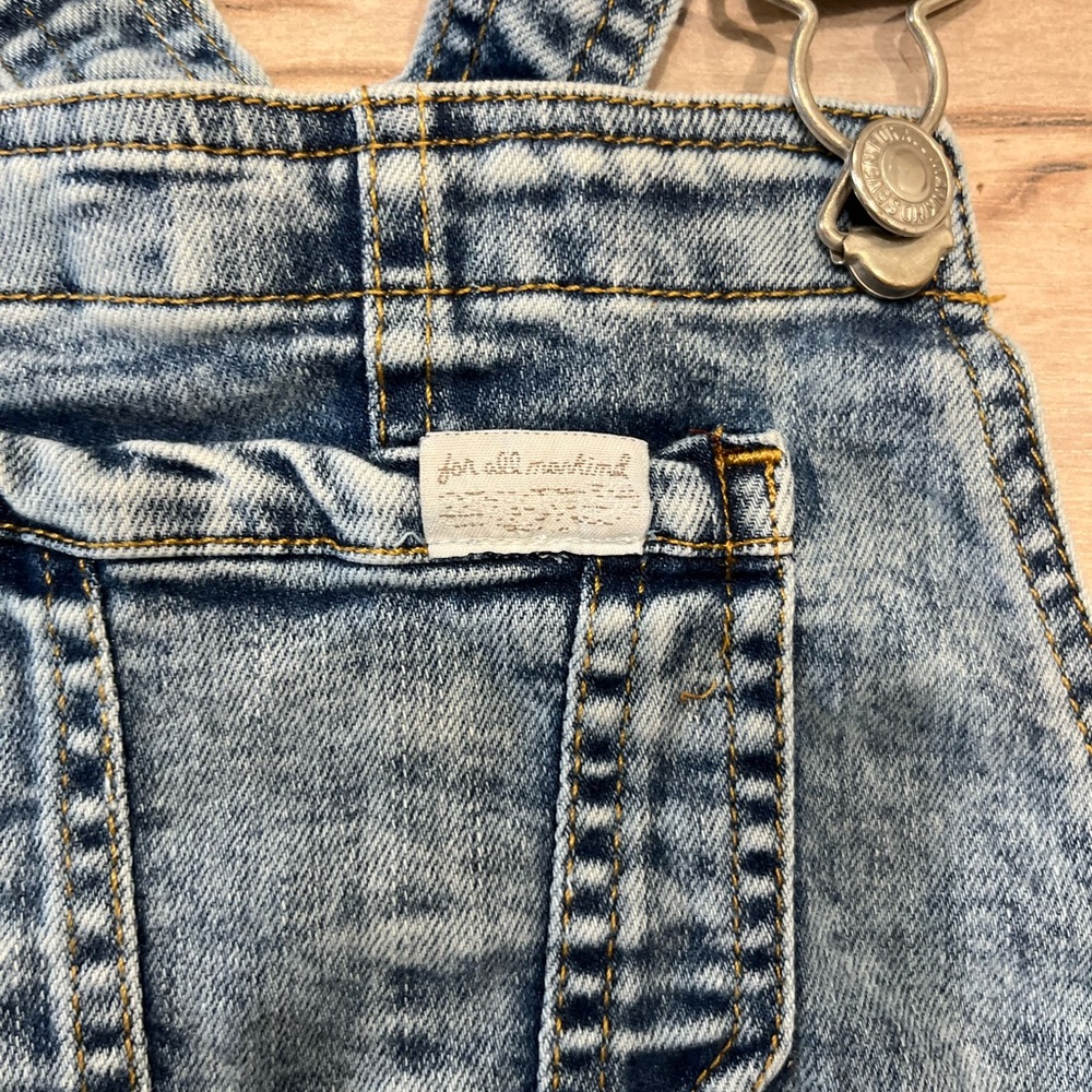 7 For All Mankind Kids Denim Overalls Size 18 Months - Picture 5 of 11